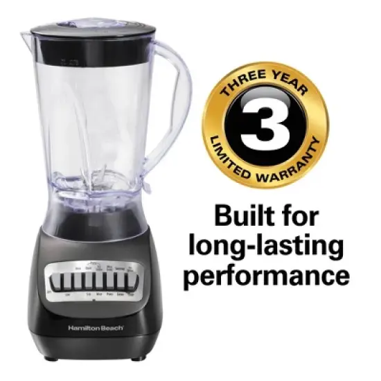 Hamilton Beach Smoothie Blender 56oz 10 Speed Black 50190J: Best Rated Kitchen Blender, 650W, Dishwasher-Safe Parts image {6}