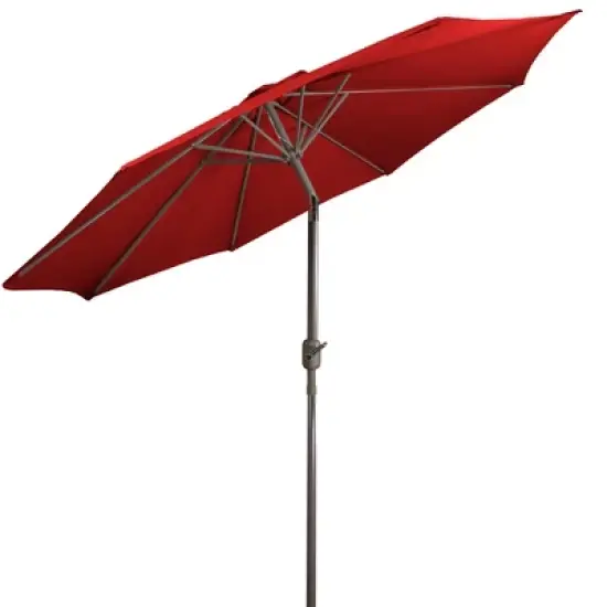 Northlight 9ft Outdoor Patio Market Umbrella with Hand Crank and Tilt, Red image {5}