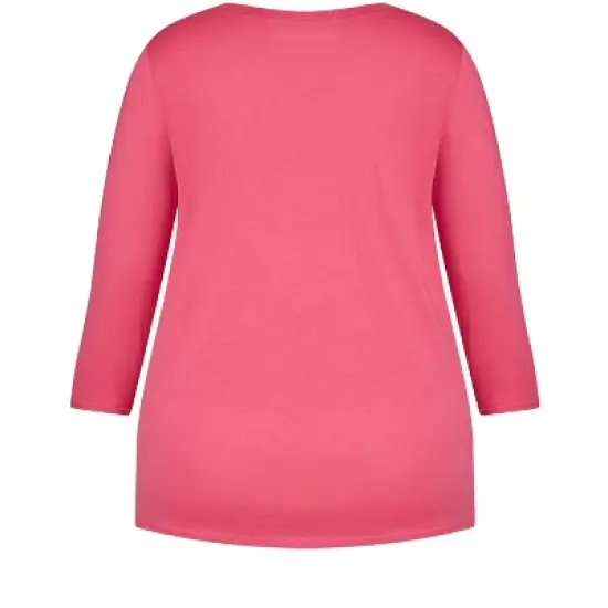 Women's Plus Size Cold Outside Sleep Top - pink | AVENUE image {5}