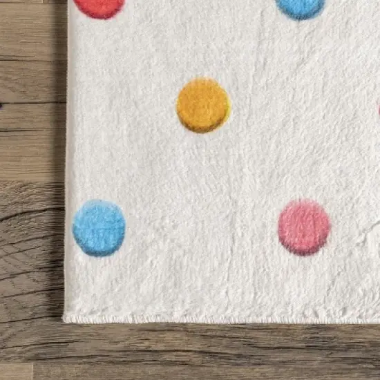 nuLOOM Ilse Colorful Dots Machine Washable Kids Area Rug image {4}