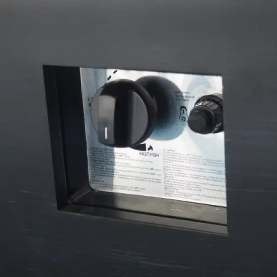 33-Inch Square Outdoor Iron Fire Pit With Built-In Propane Tank Storage - 50,000 BTU, Dark Grey image {12}