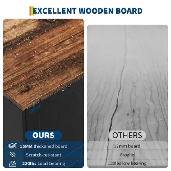 COZONY Cat Litter Box Enclosure for 2 Cats &ndash; Double Room Hidden Litter Box Furniture with Scratch Posts & Double-Layer Litter Mats image {5}