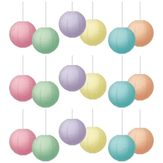 Teacher Created Resources&reg; Pastel Pop 8" Hanging Paper Lanterns, 6 Per Pack, 3 Packs image {3}