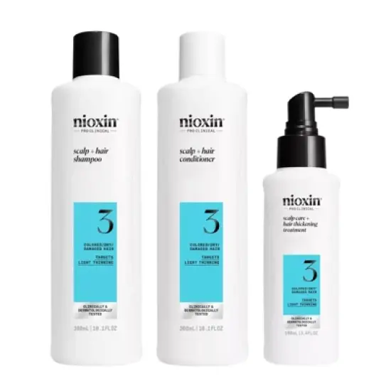 Nioxin System 3 Trio: Cleanser Shampoo 10.1 oz, Scalp Therapy Conditioner 10.1 oz, Scalp & Hair Treatment 3.38 oz image {8}