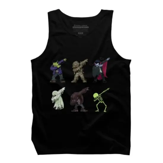 Men's Design By Humans Dabbing Halloween Creatures Skeleton Zombie Dab By vomaria Tank Top image {4}