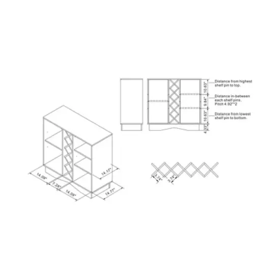 Cespi 16 Bottle Wine Cabinet Wenge - miBasics image {8}