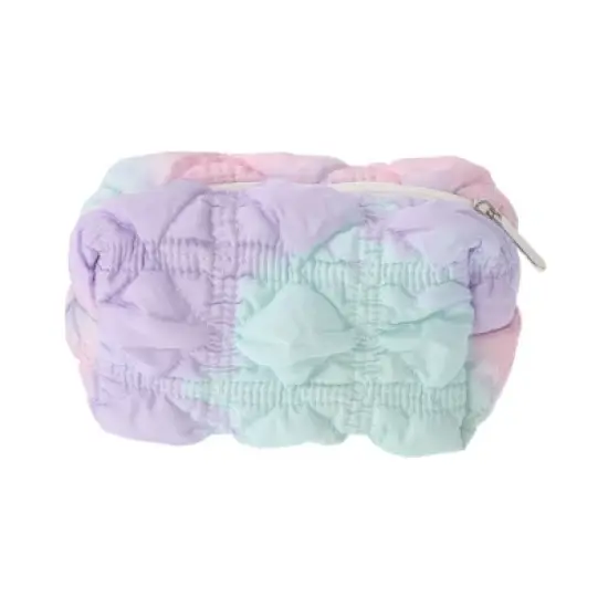 Unique Bargains Ruffled Clouds Rainbow Bubbles Grid Makeup Bag Small 1 Pc image {6}