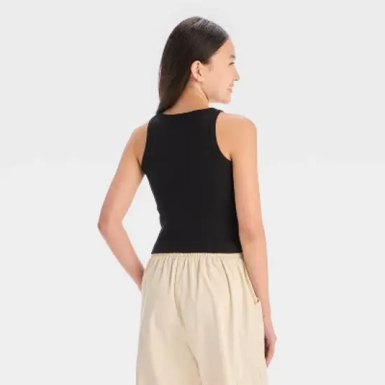 Girls' High Neck Ribbed Tank Top - art class&trade; image {1}