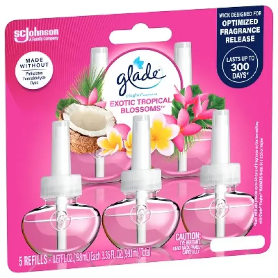 Glade PlugIns Scented Oil Air Freshener Refills - Exotic Tropical Blossoms - 3.35oz/5pk image {15}