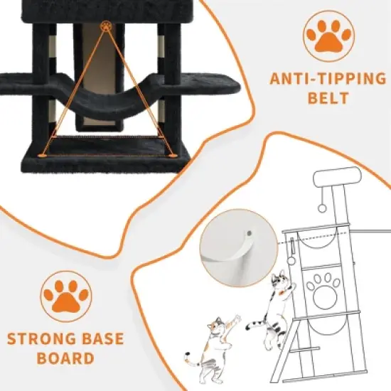 68.5 Inch Multi-Level Cat Tree, Plush Cat Tower with Condo/Sisal Scratching Posts image {4}