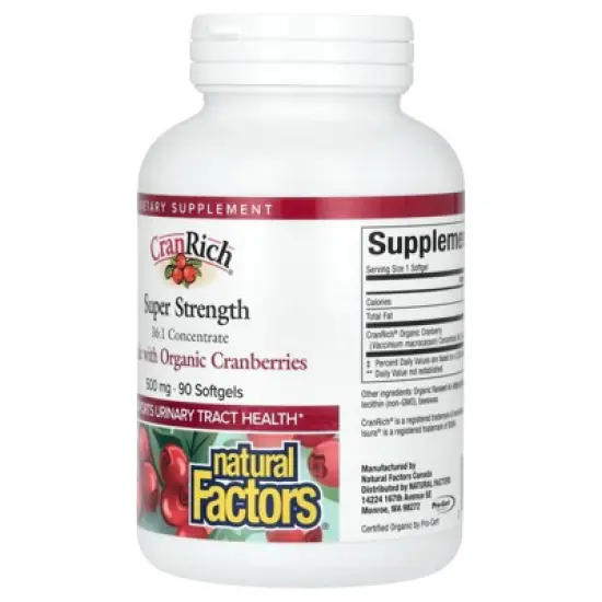 Natural Factors CranRich, Super Strength, 500 mg, 90 Softgels image {2}