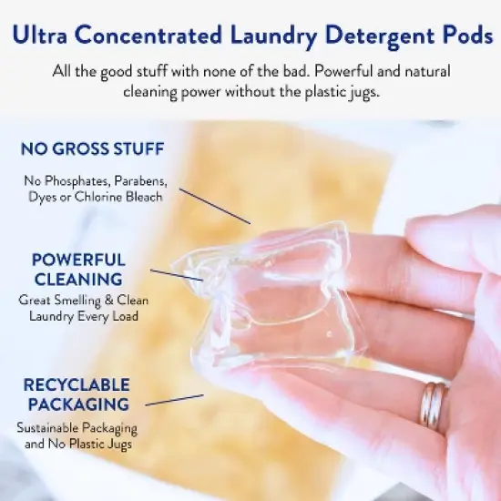Laundry Detergent Pods - Hypoallergenic Laundry Pods - Ultra Concentrated, Recyclable Packaging, Stain Fighting image {2}