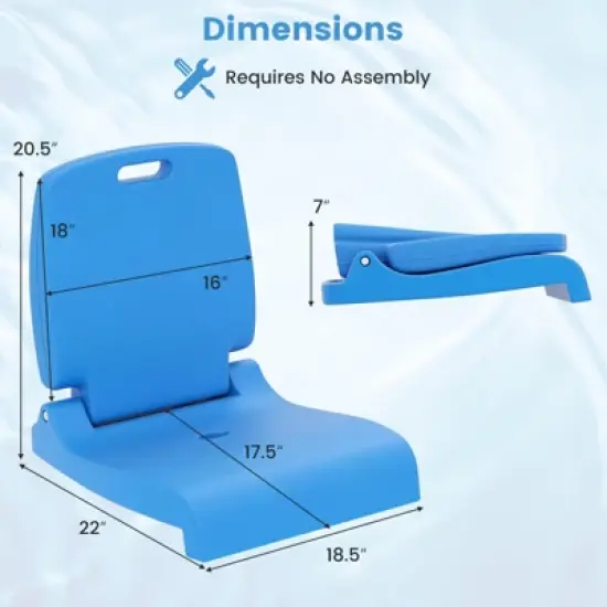 Costway Poolside Chair for Edge of Pool with Back Support & Handles Portable Picnic Chair White/Blue/Pink/Green image {2}