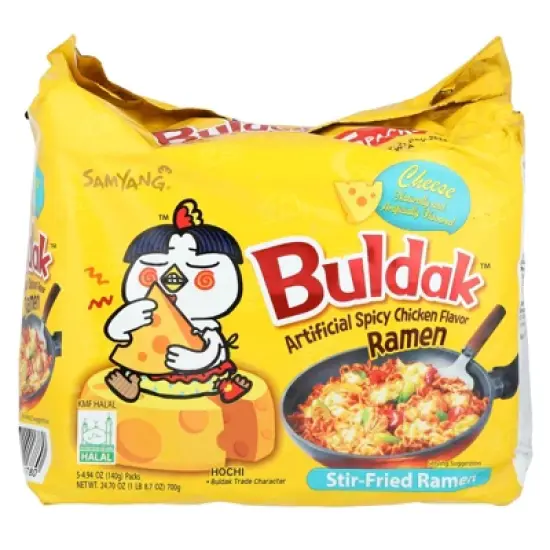 Buldak&trade;, Stir-Fried Ramen, Spicy Chicken, Cheese, 5 Packs, 4.94 oz (140 g) Each image {3}