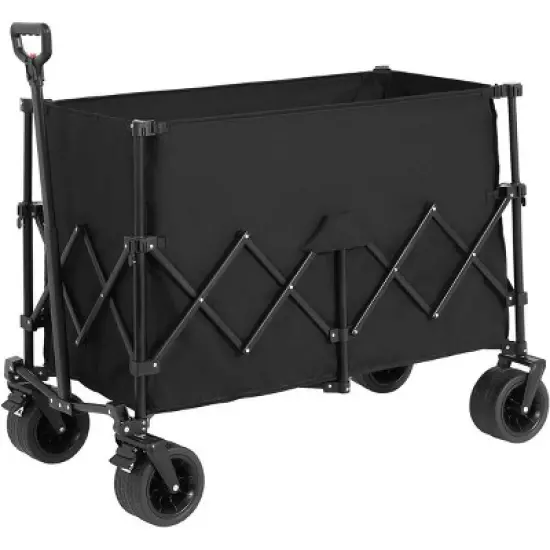 RISOKEYS Collapsible Wagon 220lbs Capacity,300L with Big All-Terrain Beach Wheels & Automatic Rebound Handle for Camping,Gardening,Shopping image {6}