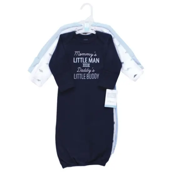 Hudson Baby Infant Boy Cotton Gowns, Newest Family Member image {1}