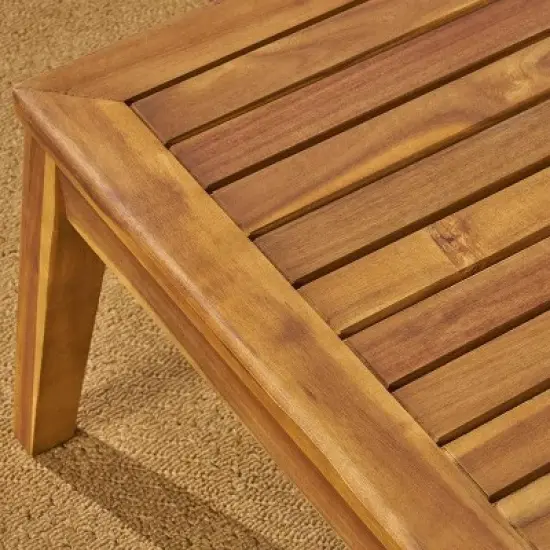 Christopher Knight Home Grenada Outdoor Acacia Wood Loveseat and Coffee Table Set (No Fabric Skin) image {7}