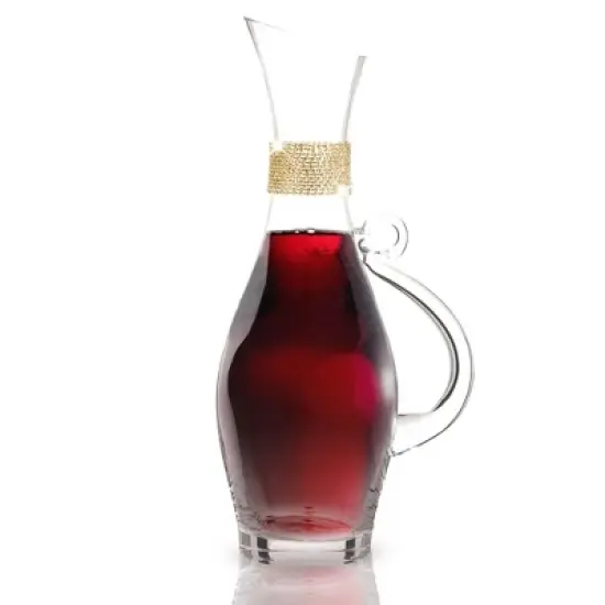 Berkware Elegant Large Wine Decanter with Dazzling Rhinestone Design - 40oz image {12}