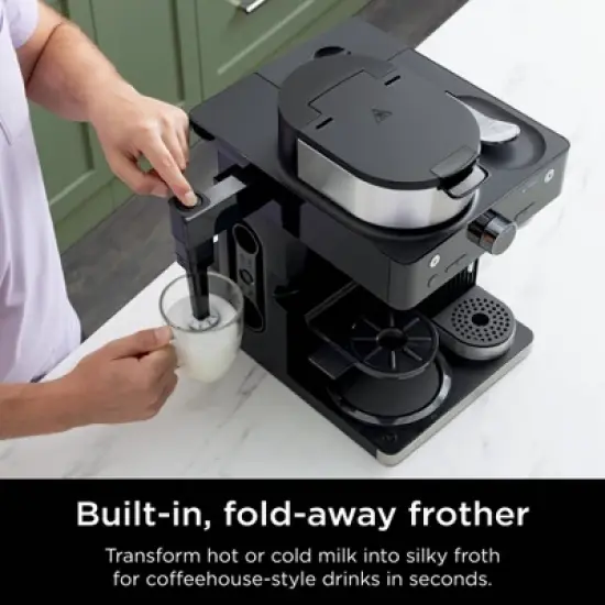 Ninja 12c/Single-Serve Espresso & Coffee Barista System &ndash; CFN601: Stainless Steel, Dishwasher-Safe, 60oz Capacity image {5}