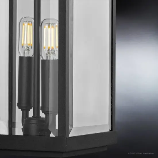 Urban Ambiance Luxury Transitional Outdoor Wall Sconce 21.75''H x 7''W,  Midnight Black Finish,  Calderdale Collection, UHP1403 image {5}