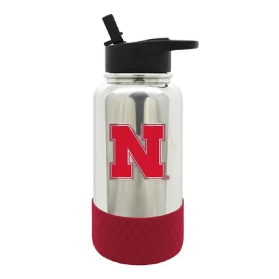 NCAA Nebraska Cornhuskers 32oz Chrome Thirst Hydration Water Bottle image {1}