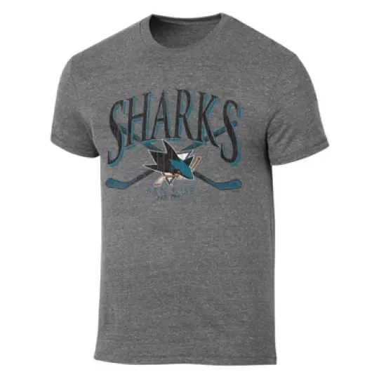 NHL San Jose Sharks Men's Short Sleeve Gray Tri-Blend T-Shirt image {3}
