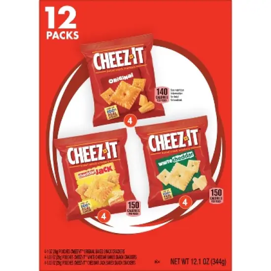 Cheez-It Baked Snack Crackers Variety Pack - 12.1oz/12ct image {8}