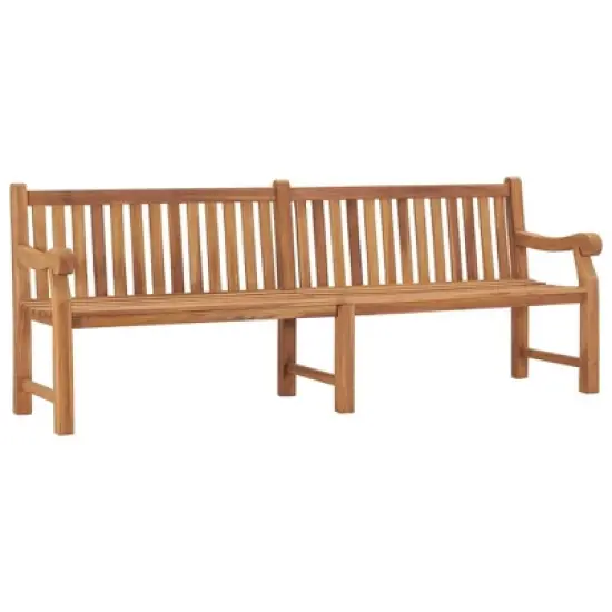 vidaXL Outdoor Patio Bench 2-Seater Garden Bench Loveseat Solid Wood Teak - 89.8" x 27.2" x 36.2" image {1}