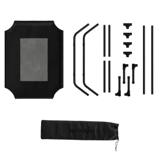 Elevated Dog Bed - 24.5x18.5-Inch Portable Pet Bed with Non-Slip Feet - Indoor/Outdoor Dog Cot or Puppy Bed for Pets up to 25lbs by PETMAKER (Black) image {6}