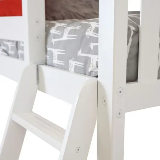 Max & Lily L-Shaped Twin over Twin Bunk Bed with Bookcase image {4}