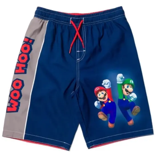 SUPER MARIO Nintendo Luigi Mario Rash Guard and Swim Trunks Outfit Set Little Kid to Big Kid image {3}