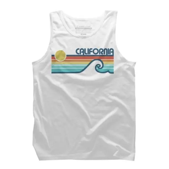 Men's Design By Humans California Retro Sunset By LuckyU Tank Top image {4}