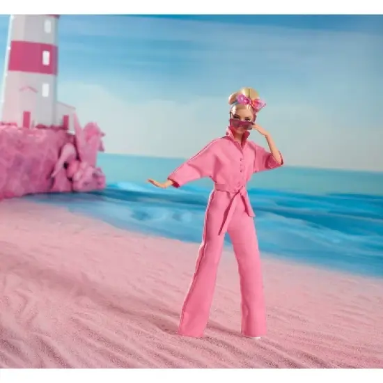 Barbie The Movie Collectible Doll Margot Robbie as Barbie in Pink Power Jumpsuit (Target Exclusive) image {4}