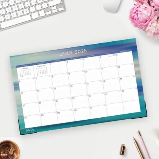 Blue Sky 17"x11" 2025-2026 Desk Pad Monthly Motion Ombre image {1}