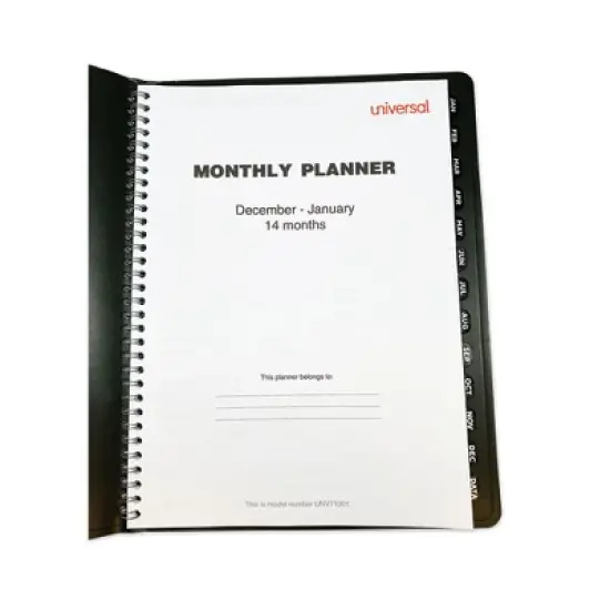 Monthly Planner, 11 x 8, Black Cover, 14-Month: Dec 2025 to Jan 2027 image {5}