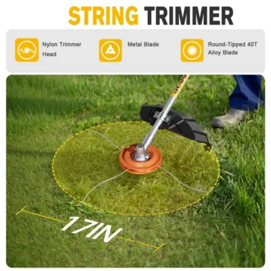 SUGIFT 4-in-1 Cordless Hedge Trimmer & Pole Saw with Dual Batteries image {1}