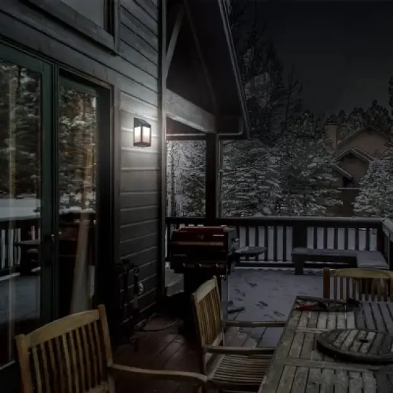 LED Solar Outdoor Wall Panel Lantern with Clear Panel - Techko Maid image {6}