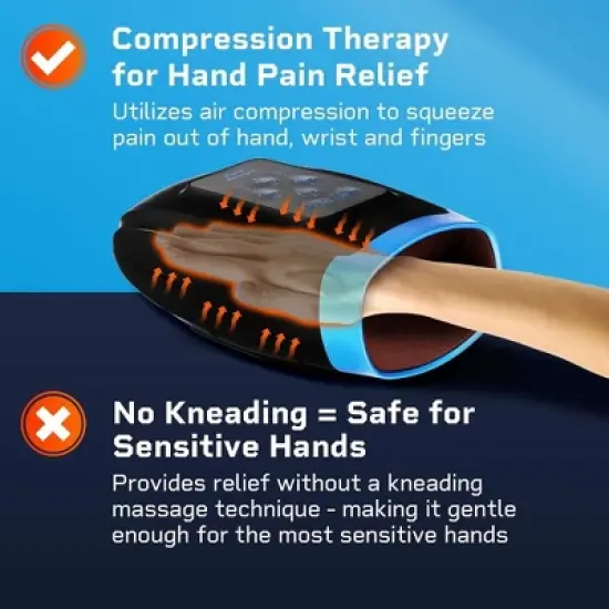 LifePro Hand, Wrist & Finger Massager with Heat & Compression - Pain Relief for Arthritis, Carpal Tunnel, 6 Levels Pressure Point Therapy image {2}