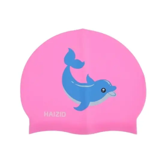 Unique Bargains Kid's Silicone Cartoon Dolphin Swim Cap 1 Pc image {9}