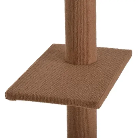 PawHut Floor to Ceiling Cat Tree Cat Climbing Tower with Sisal-Covered Scratching Posts Natural Cat Tree Activity Center for kittens image {3}