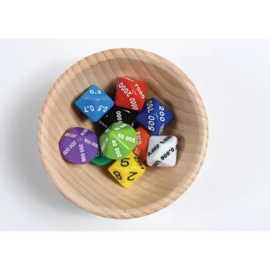 Learning Advantage 10-Sided Place Value & Decimal Dice, Set of 10 image {1}
