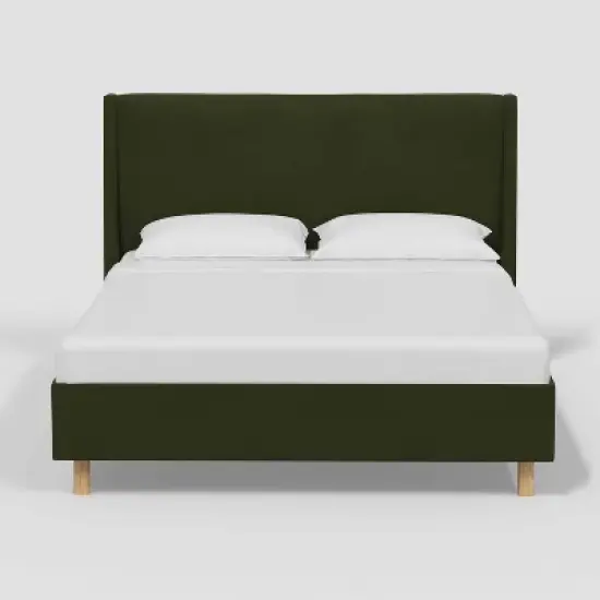 Encino Wingback Platform Bed in Dry Velvet - Threshold&trade; designed with Studio McGee image {1}