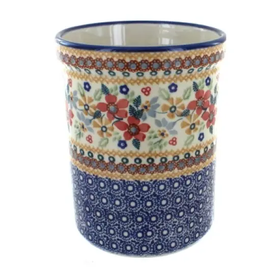 Blue Rose Polish Pottery P082 Manufaktura Utensil Jar image {8}