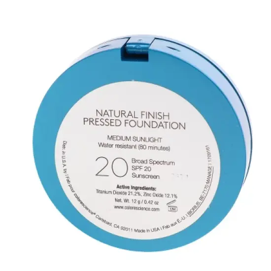 Colorescience Natural Finish Pressed Foundation SPF 20 Medium Sunlight 0.42 oz image {5}