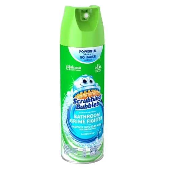 Scrubbing Bubbles Rainshower Scent Bathroom Grime Fighter Disinfectant Aerosol - 20oz image {10}