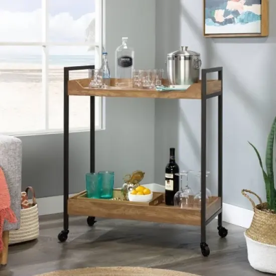 2 Shelf North Avenue Rolling Cart Sindoori Mango - Sauder image {1}