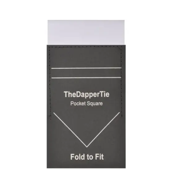 TheDapperTie - Men's Cotton Solid Color Rectangle Pre Folded Pocket Square on Card image {5}