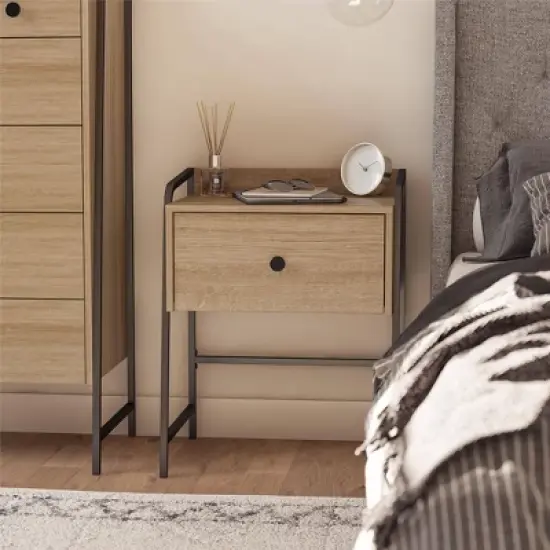 Bushwick Nightstand with Drawer Natural - Novogratz image {2}
