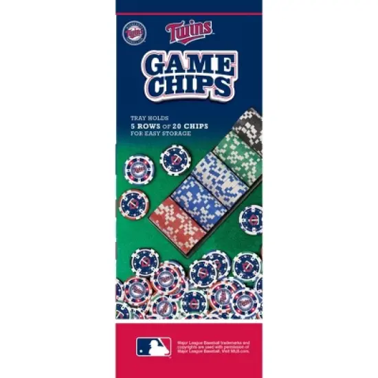 MasterPieces Casino Style 100 Piece Poker Chip Set - MLB Minnesota Twins image {4}