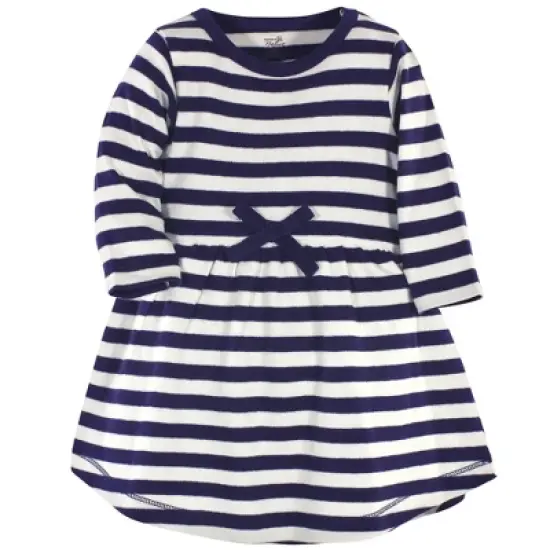 Touched by Nature Baby and Toddler Girl Organic Cotton Long-Sleeve Dresses 2pk, Coral Rose image {1}